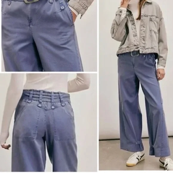 ⭐️NWT Free People Sloane Belted Wide Leg Pants⭐️ - Picture 5 of 11